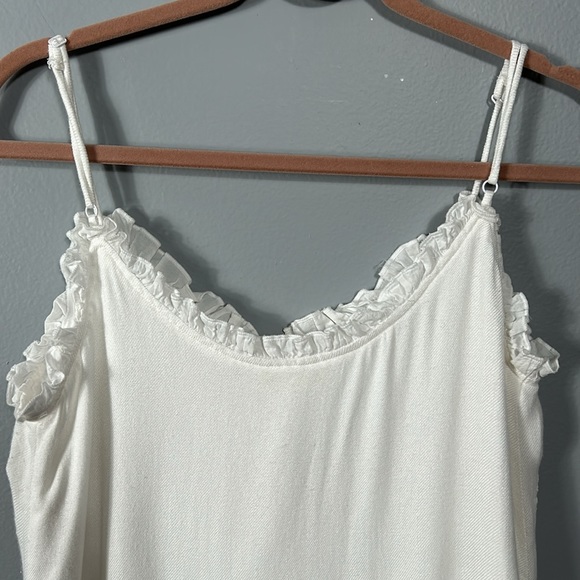 Gianni Bini White Rustic Cottage Embroidered White Dress with cloth buttons Sz M - Picture 13 of 17